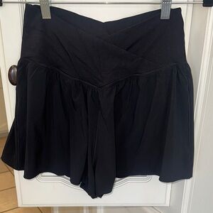 Aerie Crossover high waist Black Women's Athletic Shorts